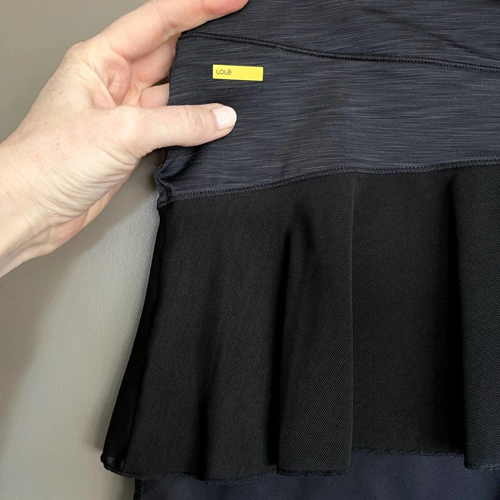 Lole Ace Skort Black Grey Size Medium Tennis Running Golf Gym Skirt Shorts‎